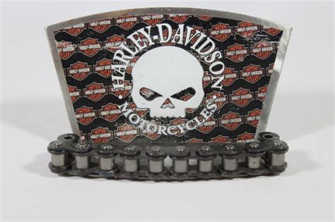 harley davidson business card holder metal